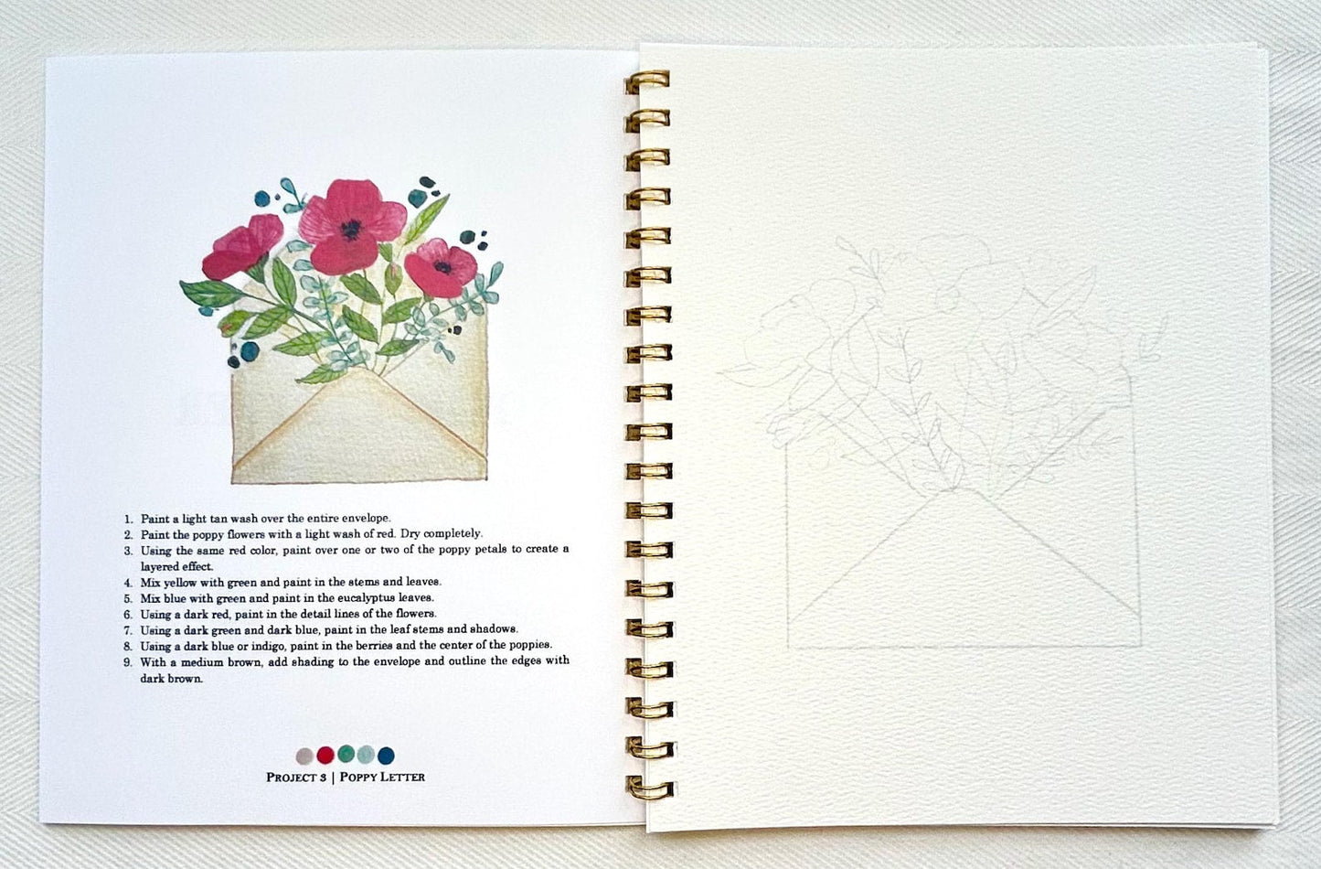 Flower Watercolor Workbook