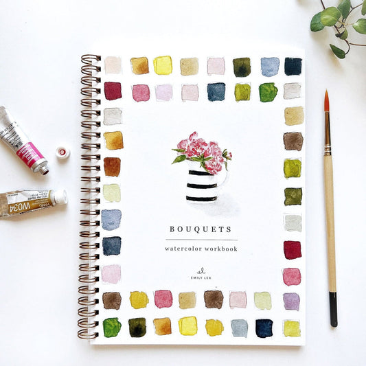 Bouquets Watercolor Workbook